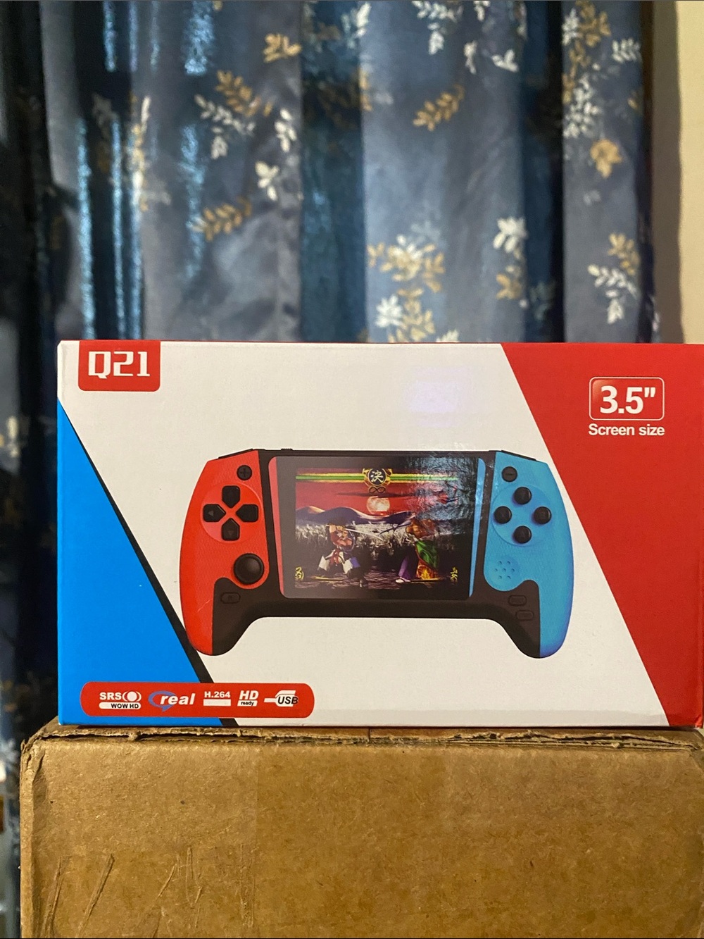 Q2 Portable Handheld Gaming Console in Red and Blue